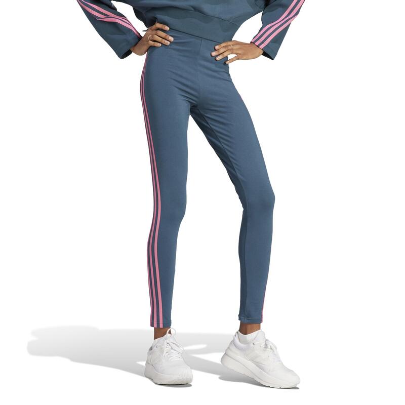 Leggings donna fitness Adidas FUTUR ICONS modellanti cotone blu