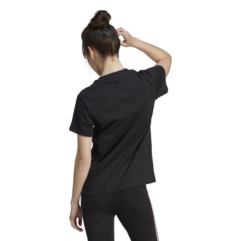 Adidas T-Shirt Damen - schwarz mit Blumenmotiv