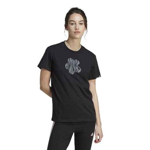 
      Women's Low-Impact Fitness T-Shirt - Black/Floral
  