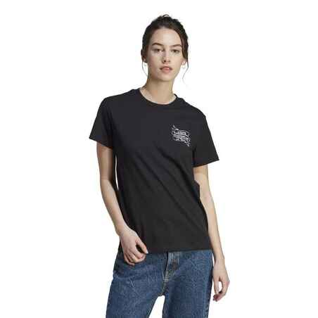 Mažo intensyvumo treniruočių kūno rengybos marškinėliai „Brand Love“, juodi