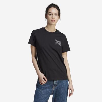 T-shirt voor fitness en soft training dames brand love zwart