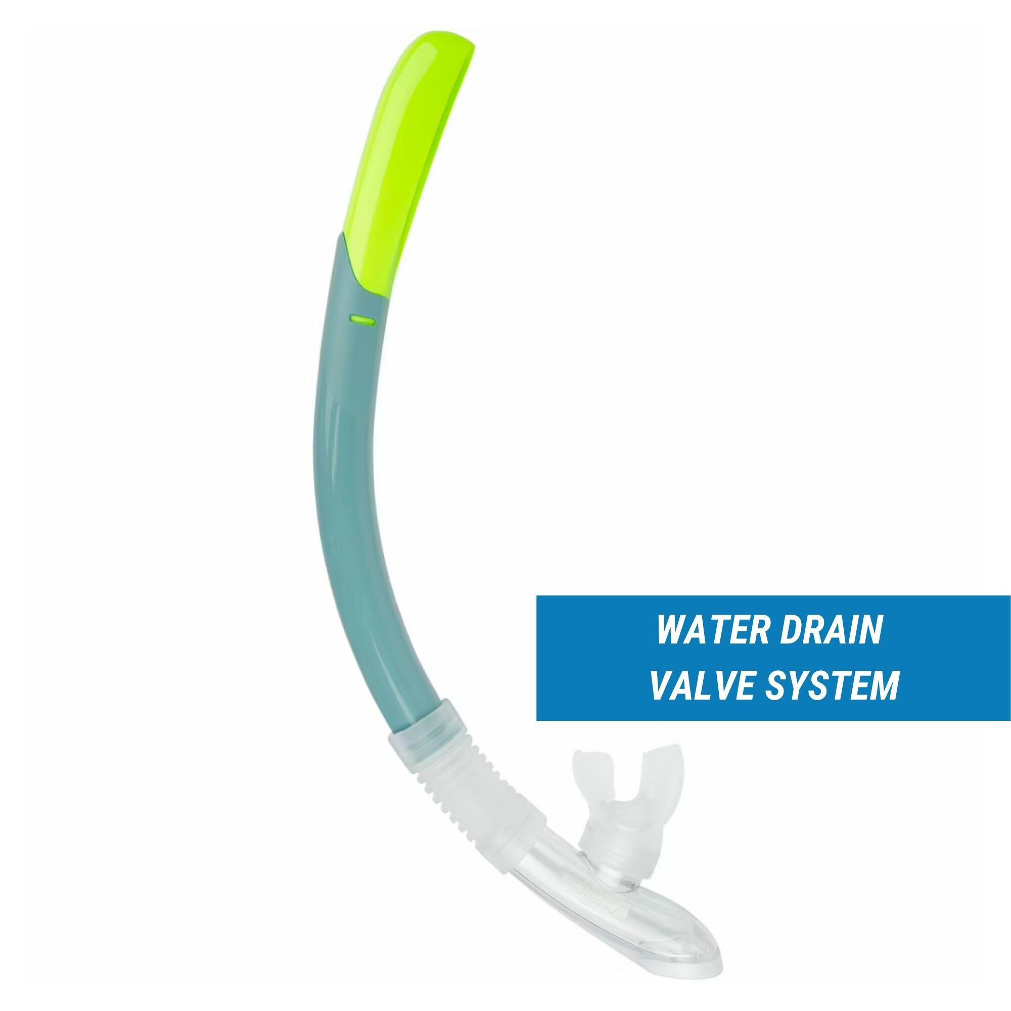 Diving snorkel with valve - 100 Turquoise