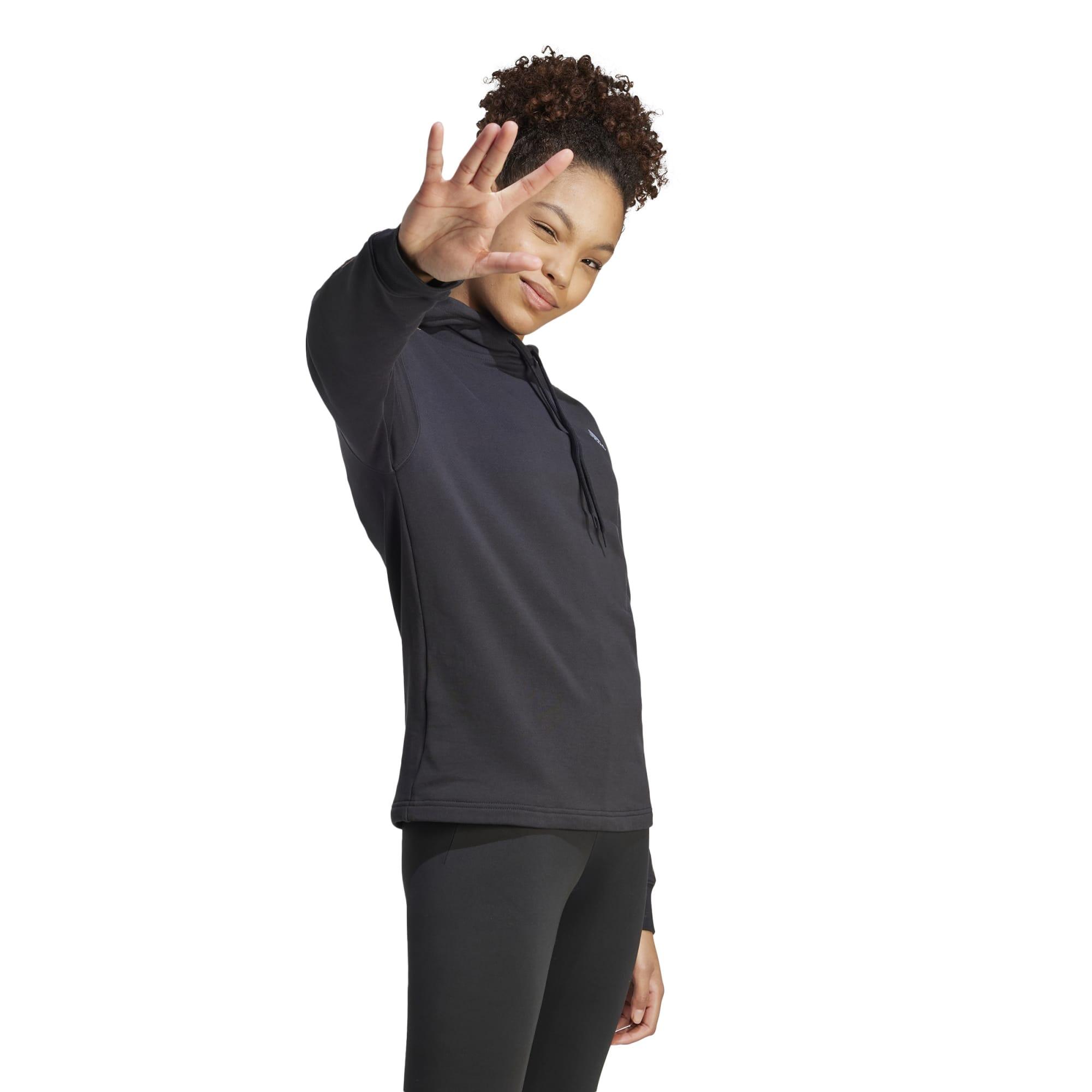 SWEAT-SHIRT A CAPUCHE VIBAOP DE FITNESS SOFT TRAINING ADIDAS FEMME NOIR 5/9