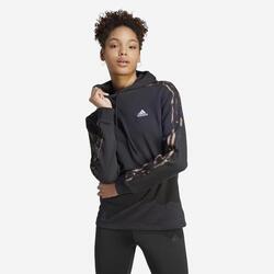 SWEATSHIRT COM CAPUZ DE FITNESS MULHER ADIDAS FLORAL PRETO