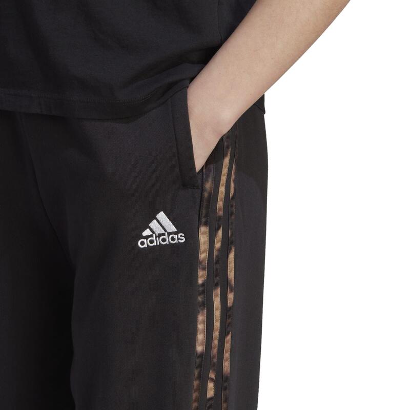 Pantaloni donna fitness Adidas ampi misto cotone neri