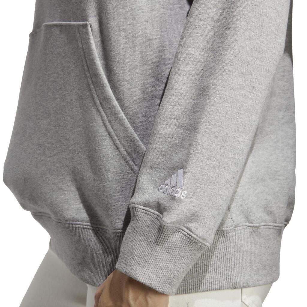 Majica s kapuljačom za fitness mekana ženska siva