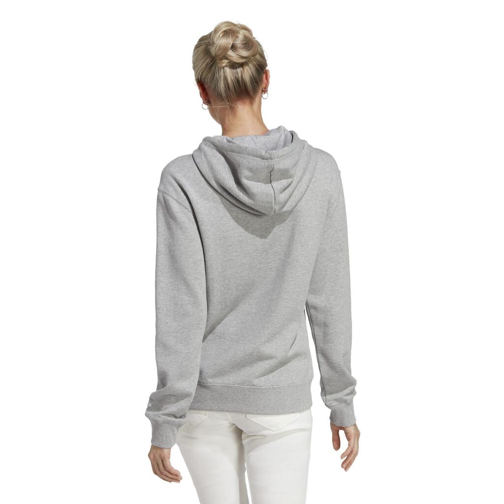 Majica s kapuljačom za fitness mekana ženska siva