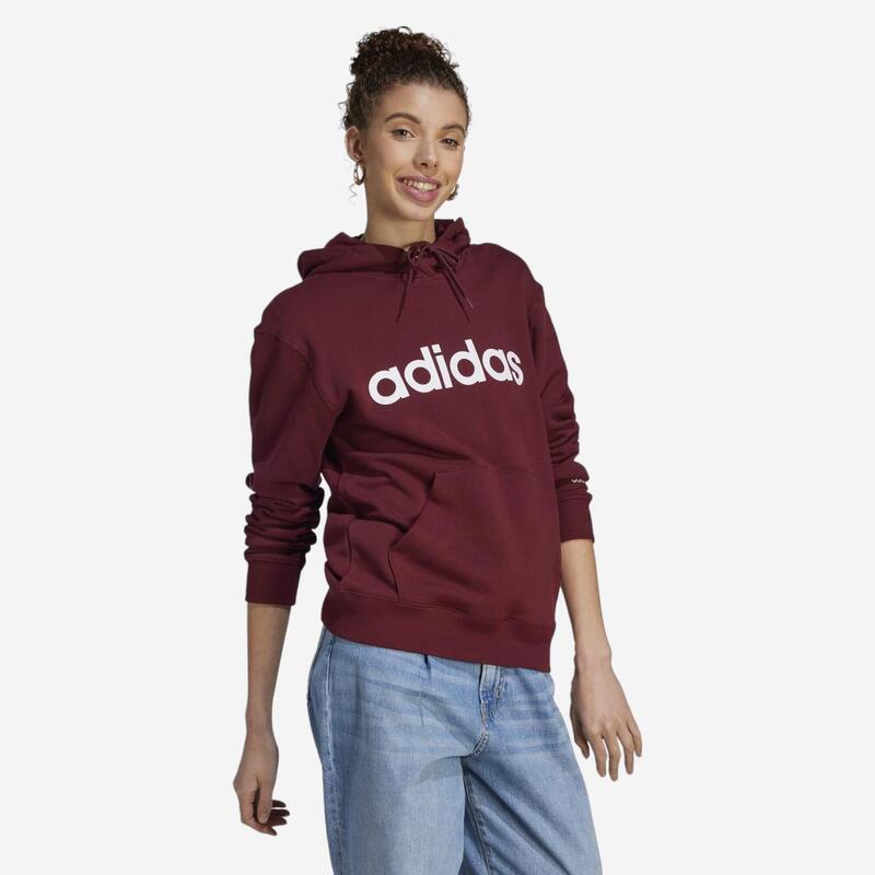 Felpa donna fitness Adidas 100% cotone con cappuccio rossa Felpa donna fitness Adidas 100% cotone con cappuccio rossa