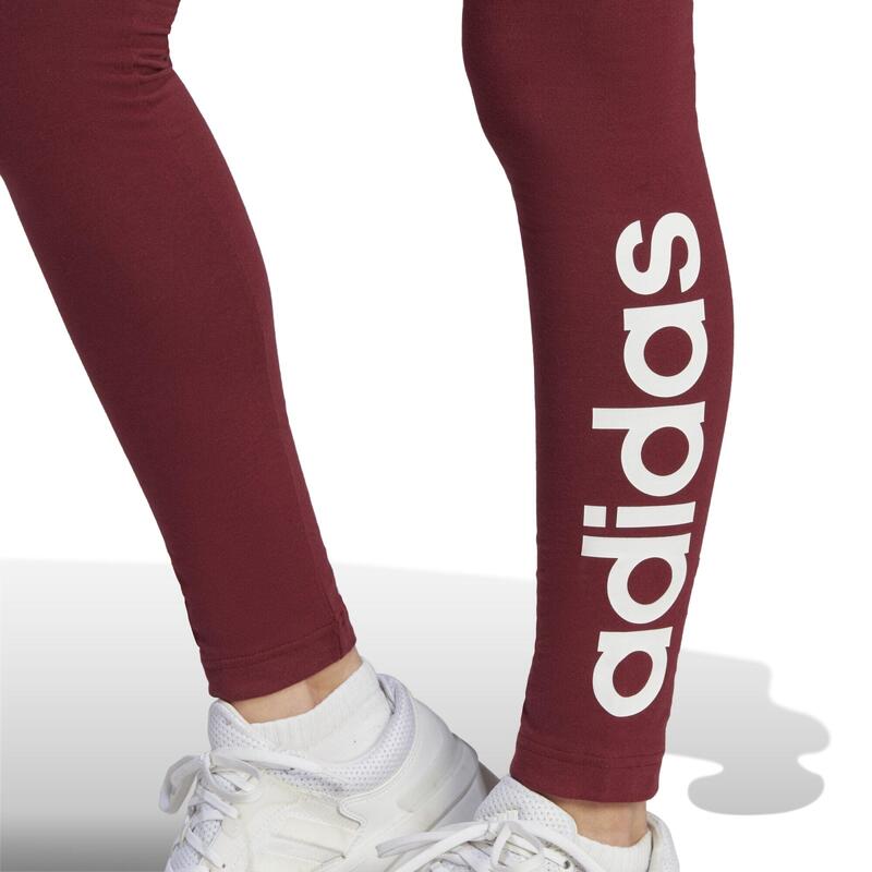 Leggings donna fitness Adidas modellanti cotone rossi