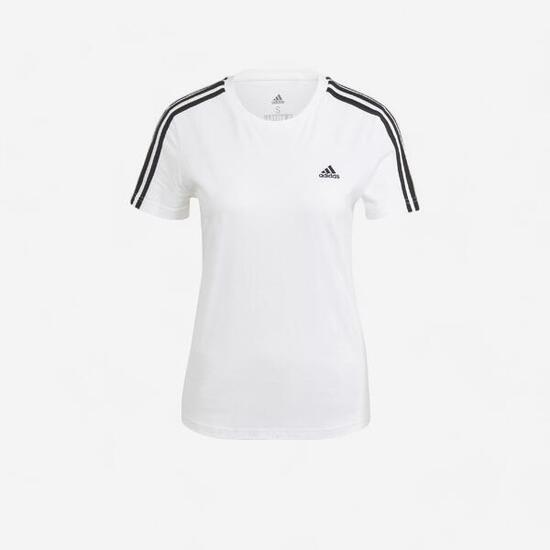T-shirt donna fitness ADIDAS regular 100% cotone bianca