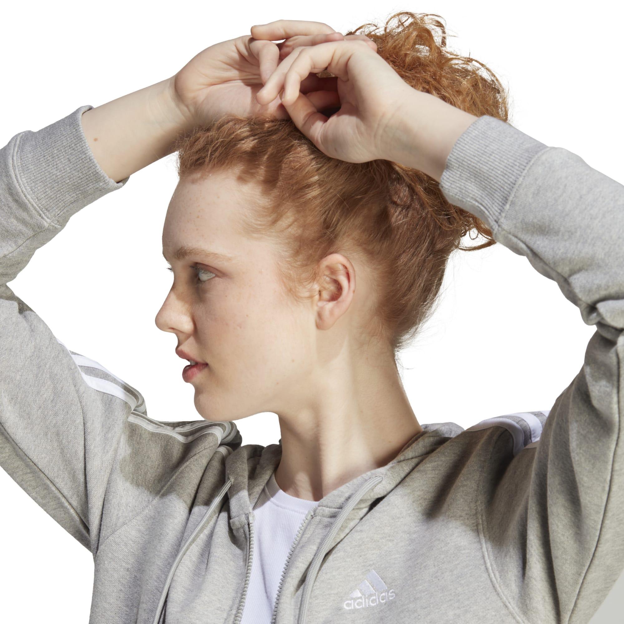 SWEAT-SHIRT A CAPUCHE DE FITNESS SOFT TRAINING ADIDAS FEMME GRIS 4/5