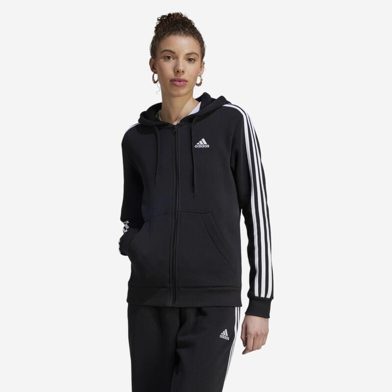 CASACO COM CAPUZ DE FITNESS MULHER ADIDAS PRETO