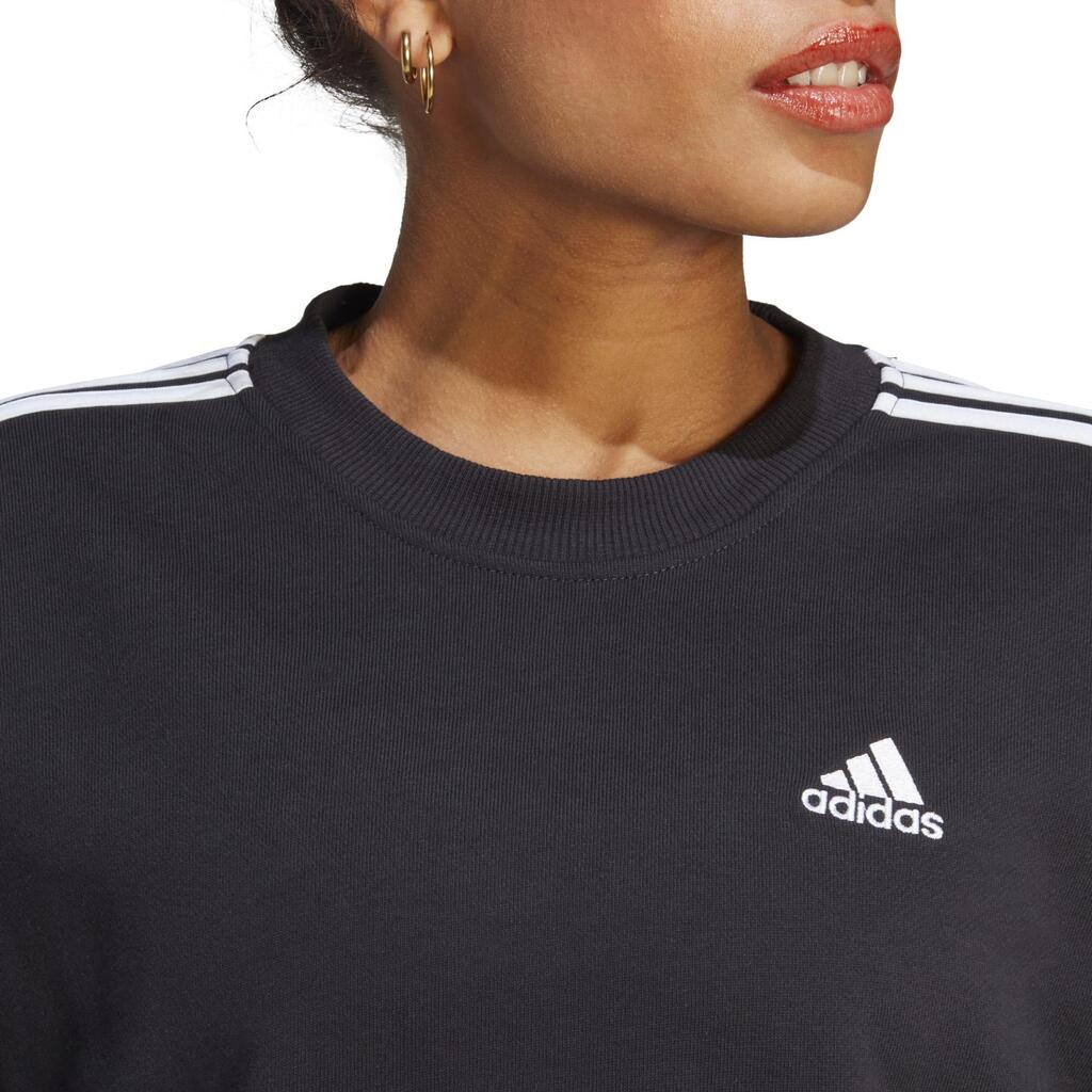 Sieviešu zemas intensitātes fitnesa sporta krekls, melns