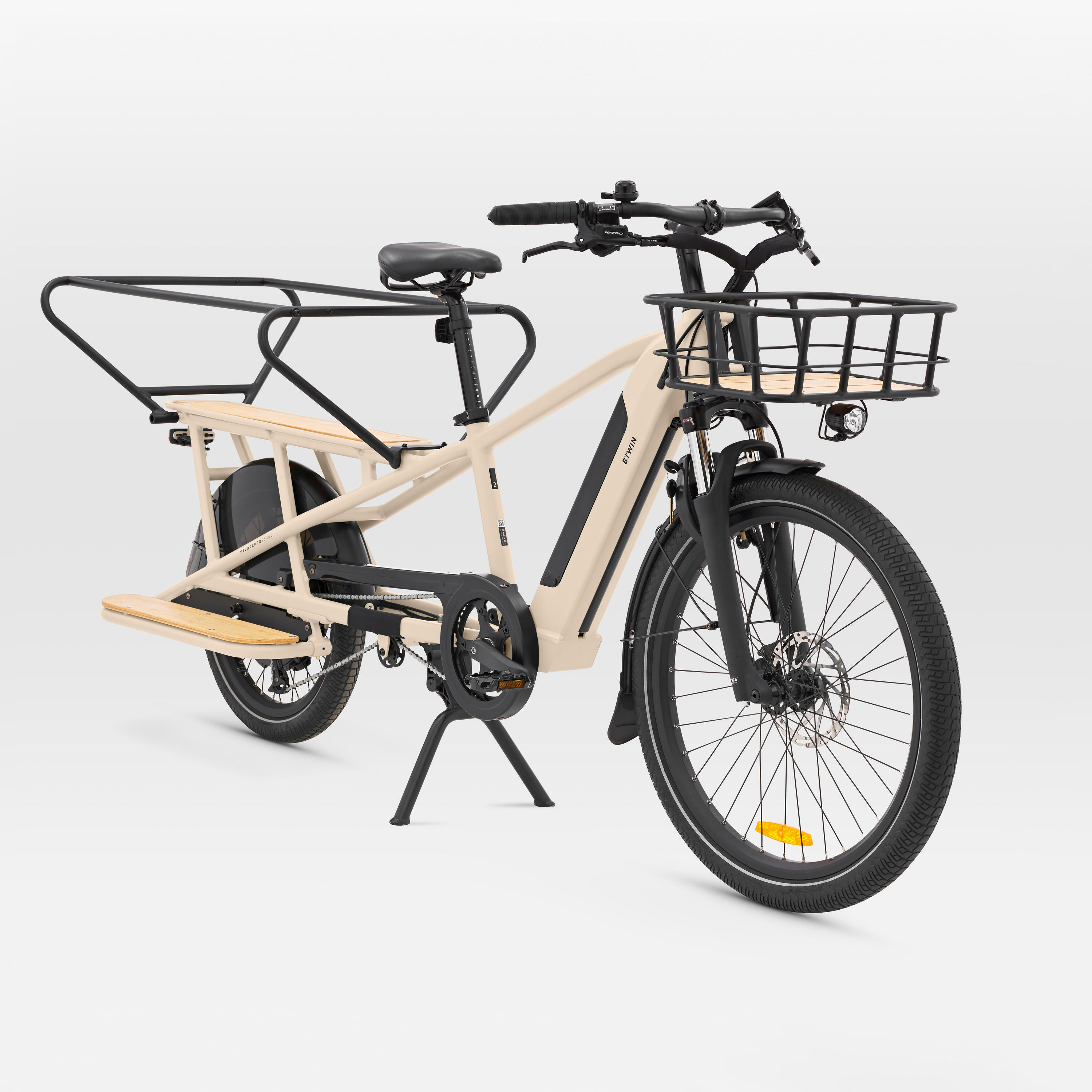 Rear Loading Electric Longtail Cargo Bike R500E - Beige 13/19