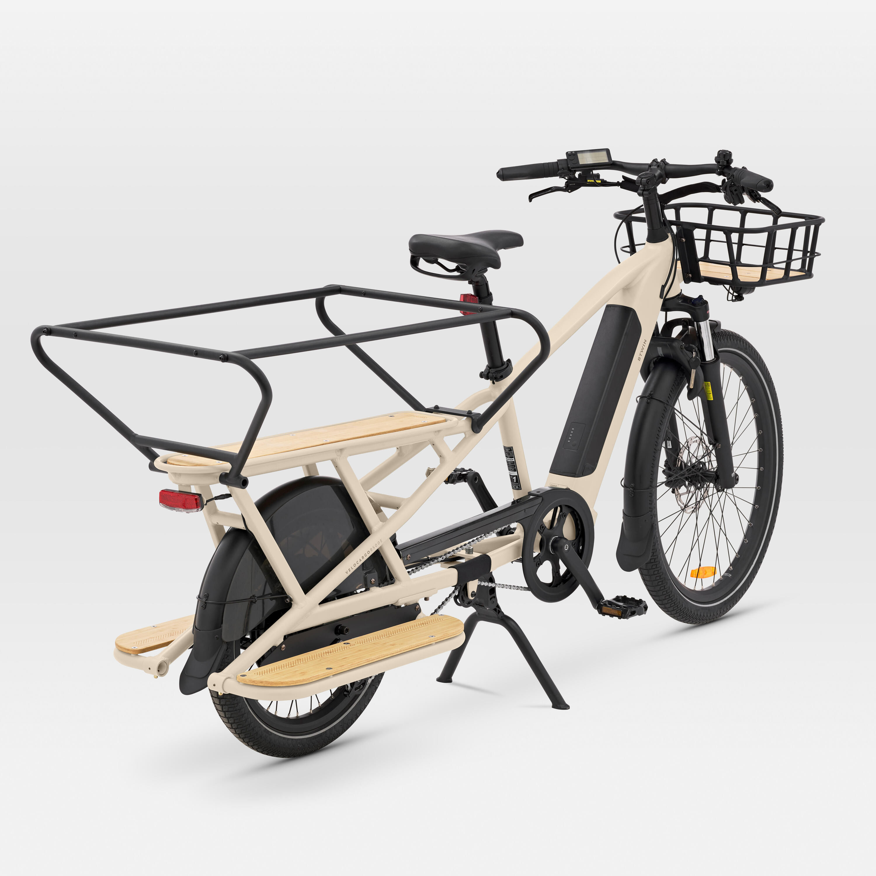 Rear Loading Electric Longtail Cargo Bike R500E - Beige 10/12
