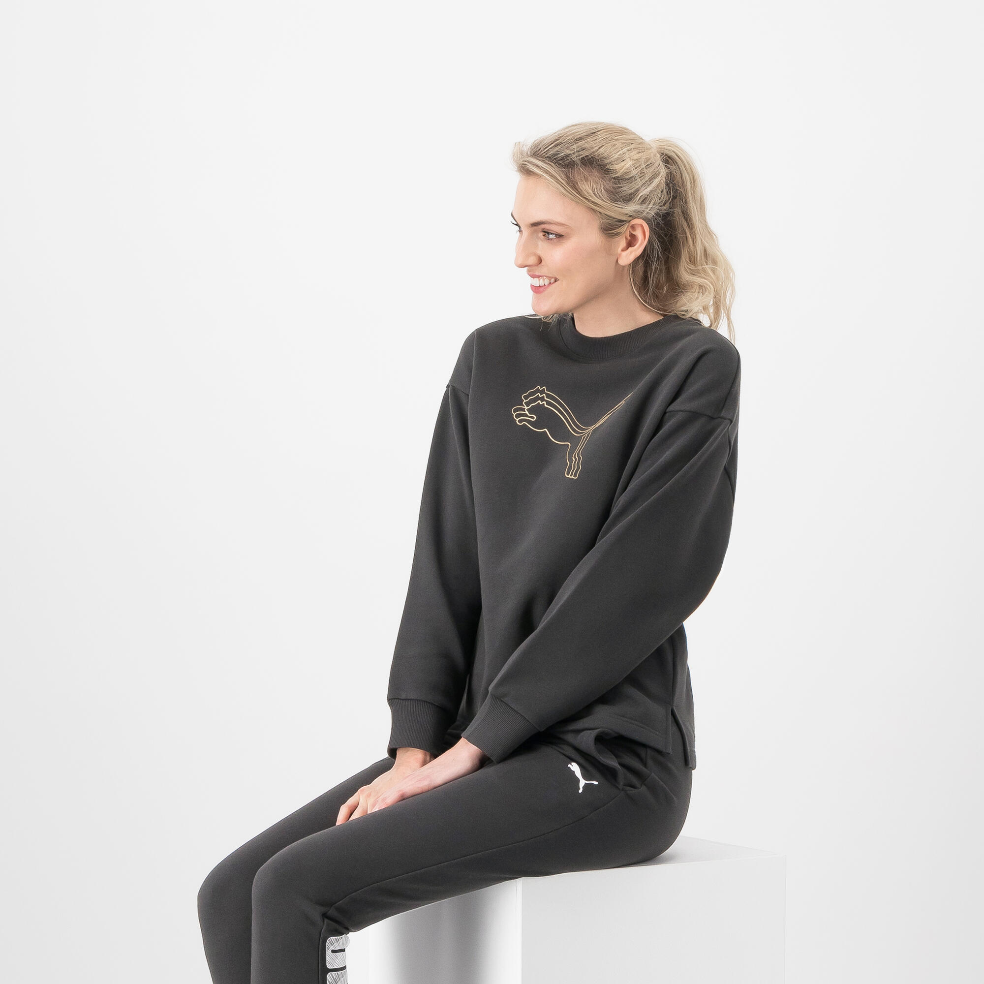 Sudadera Fitness Puma Mujer Negro Decathlon