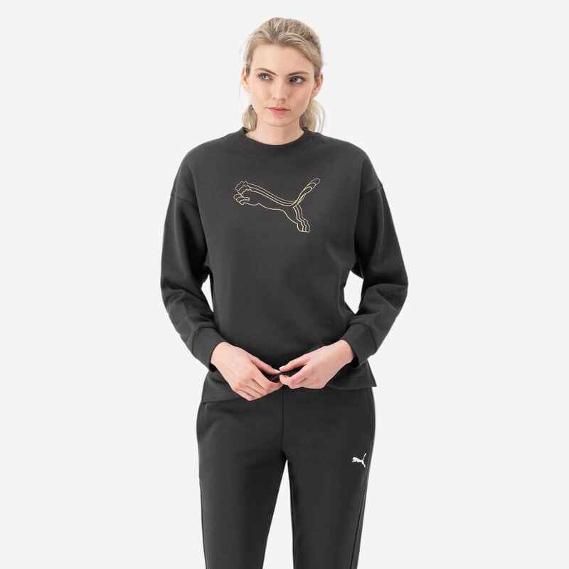 Women's Fitness Sweatshirt Black Decathlon
