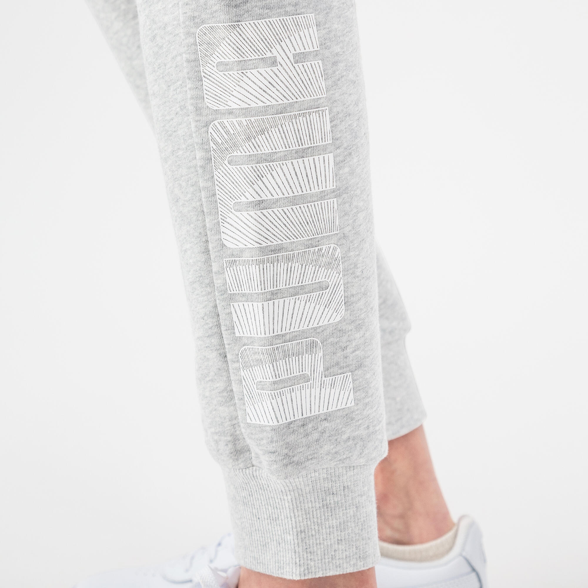 Felpa donna fitness Puma con cappuccio misto cotone grigia 5/7