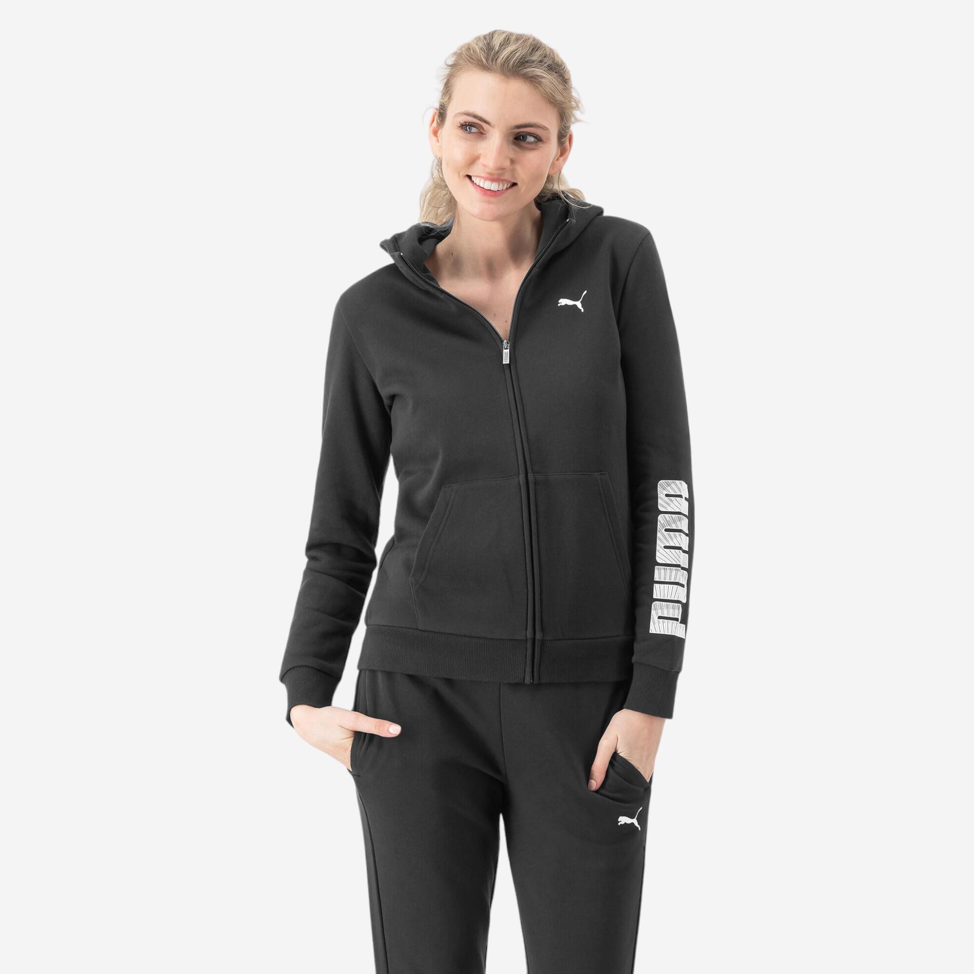 Women's zip-up hoodie PUMA black