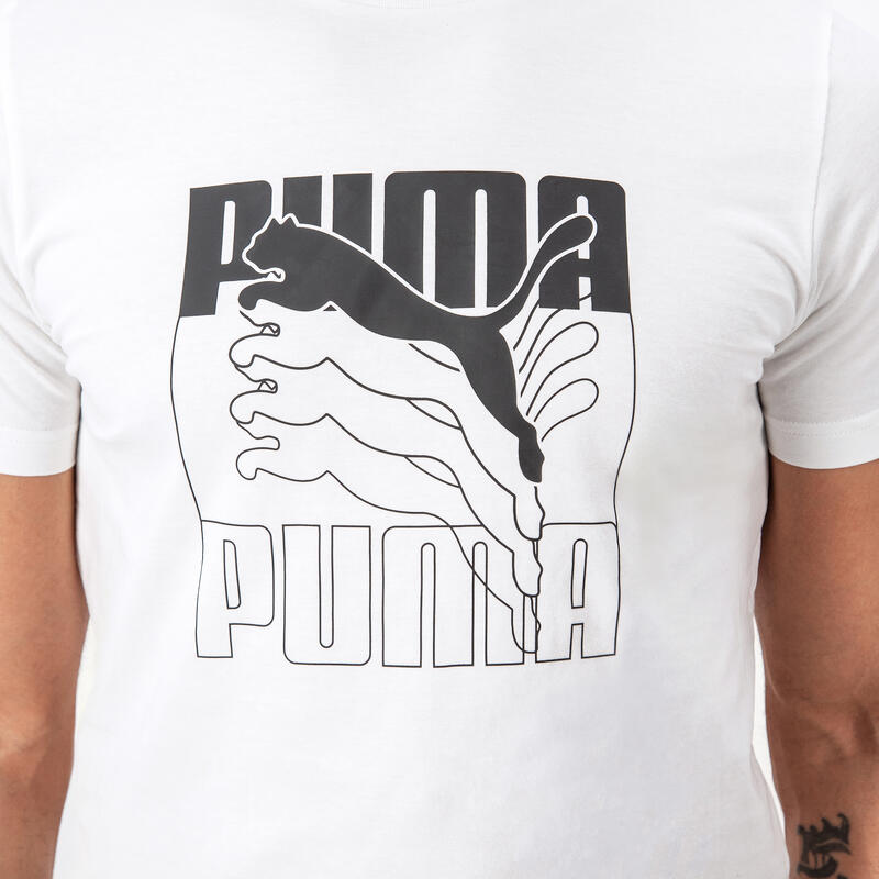 Puma T-Shirt Herren Baumwolle - weiss 