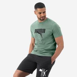 T-shirt PUMA fitness manches courtes coton homme vert
