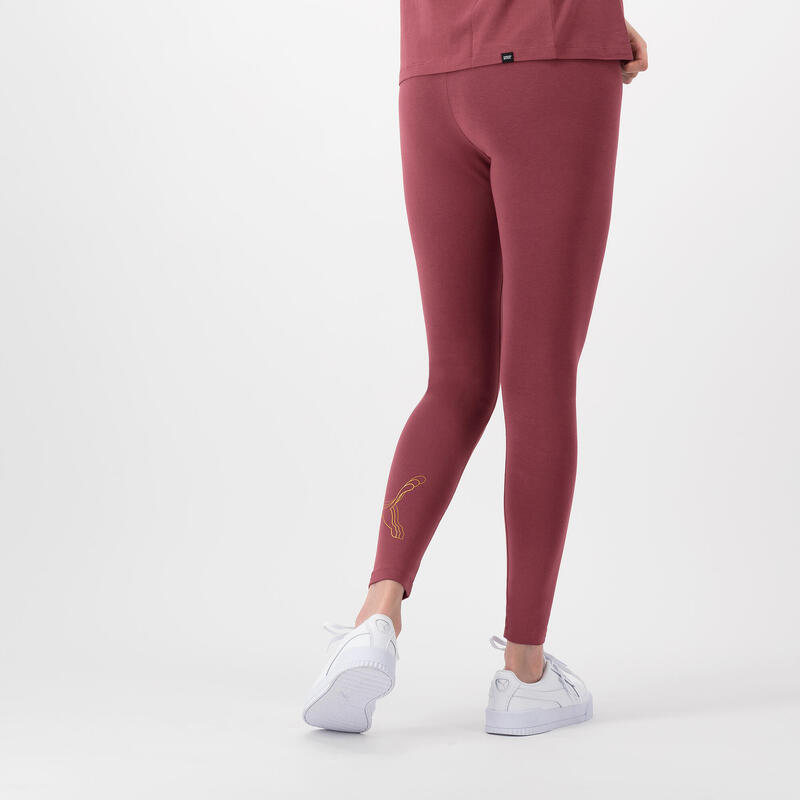 Fitness legging voor dames bordeaux