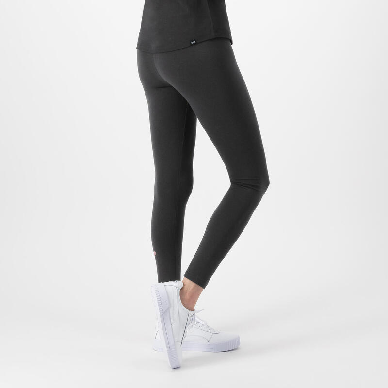 Fitness legging met hoge taille dames zwart