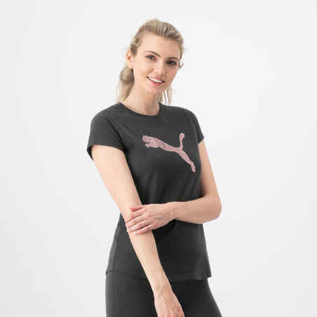 Women's Short-Sleeved Fitness T-Shirt - Black
