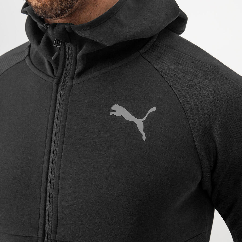 МЪЖКО ГОРНИЩЕ С ЦИП И КАЧУЛКА PUMA ACTIVE, ЧЕРНО