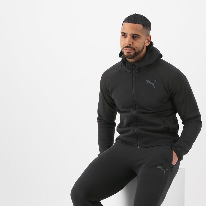 Sweat crew à capuche Fitness homme - 100 Noir - Decathlon Cote d