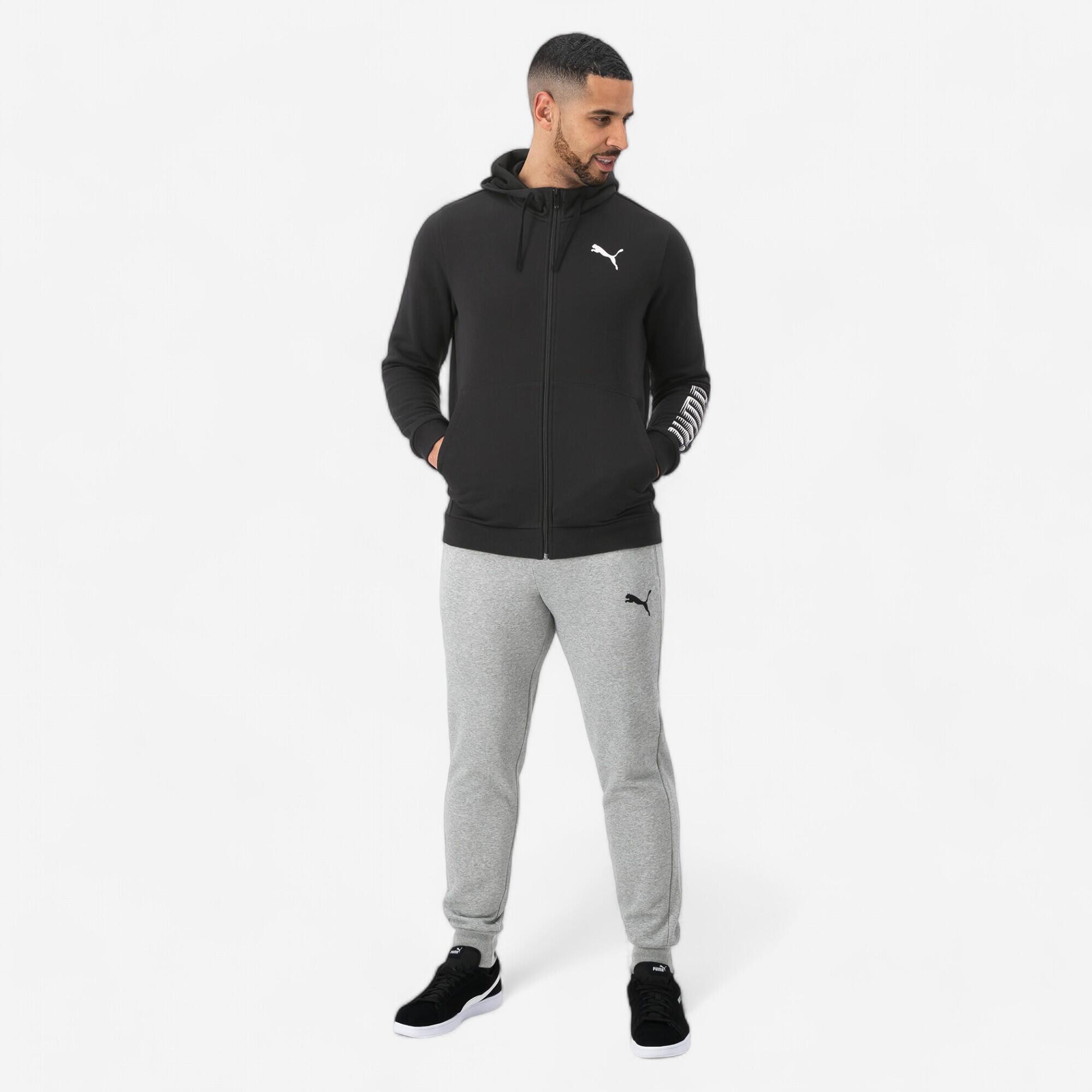 PUMA Pantaloni uomo fitness Puma regular misto cotone pesante grigi