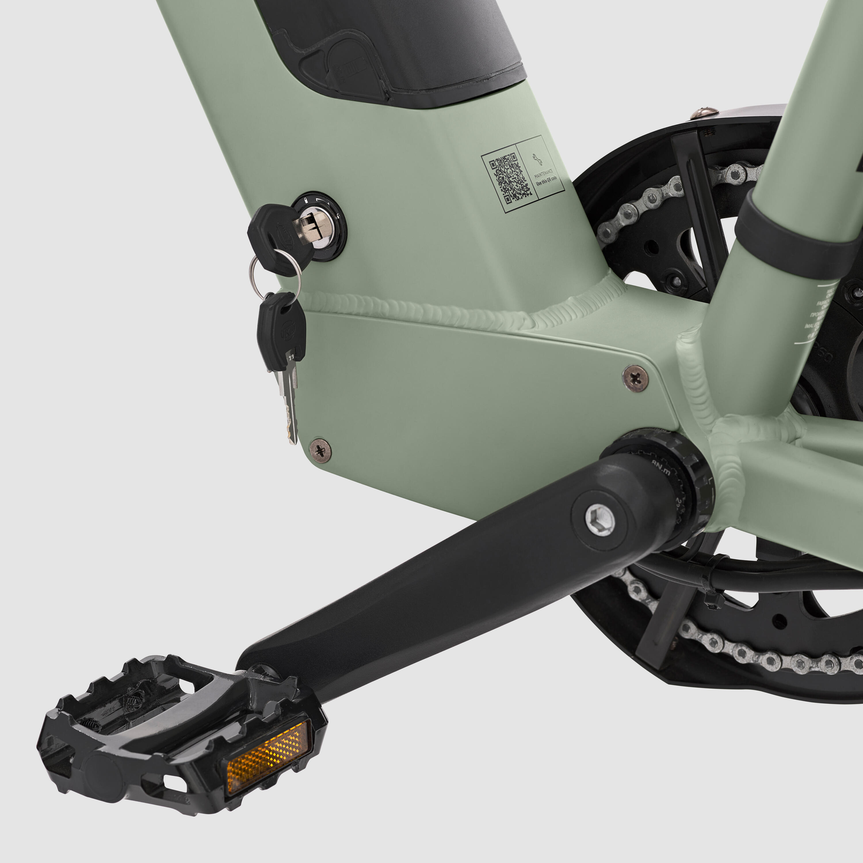 Bicicleta Elétrica de Carga Traseira Longtail R500E Verde Claro 34/36