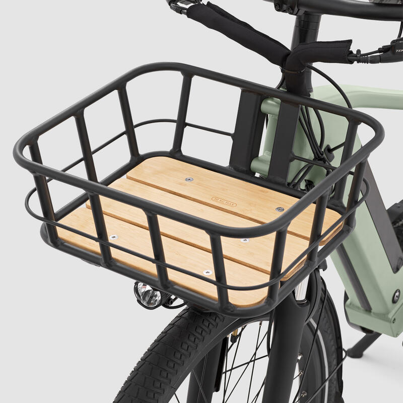 Bicicleta de carga cargobike eléctrica longtail carga trasera R500E Verde Claro