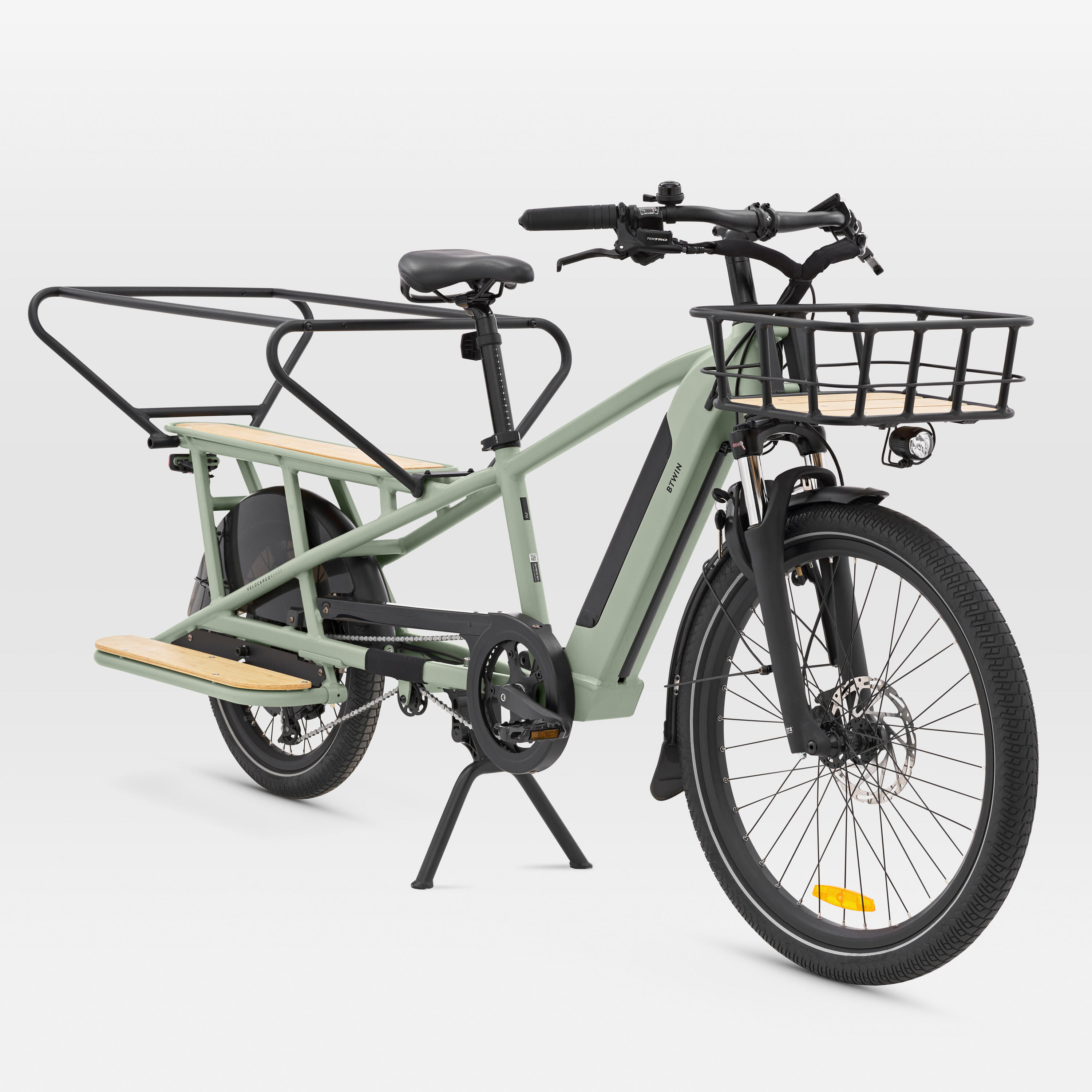 Bicicleta Elétrica de Carga Traseira Longtail R500E Verde Claro 25/36