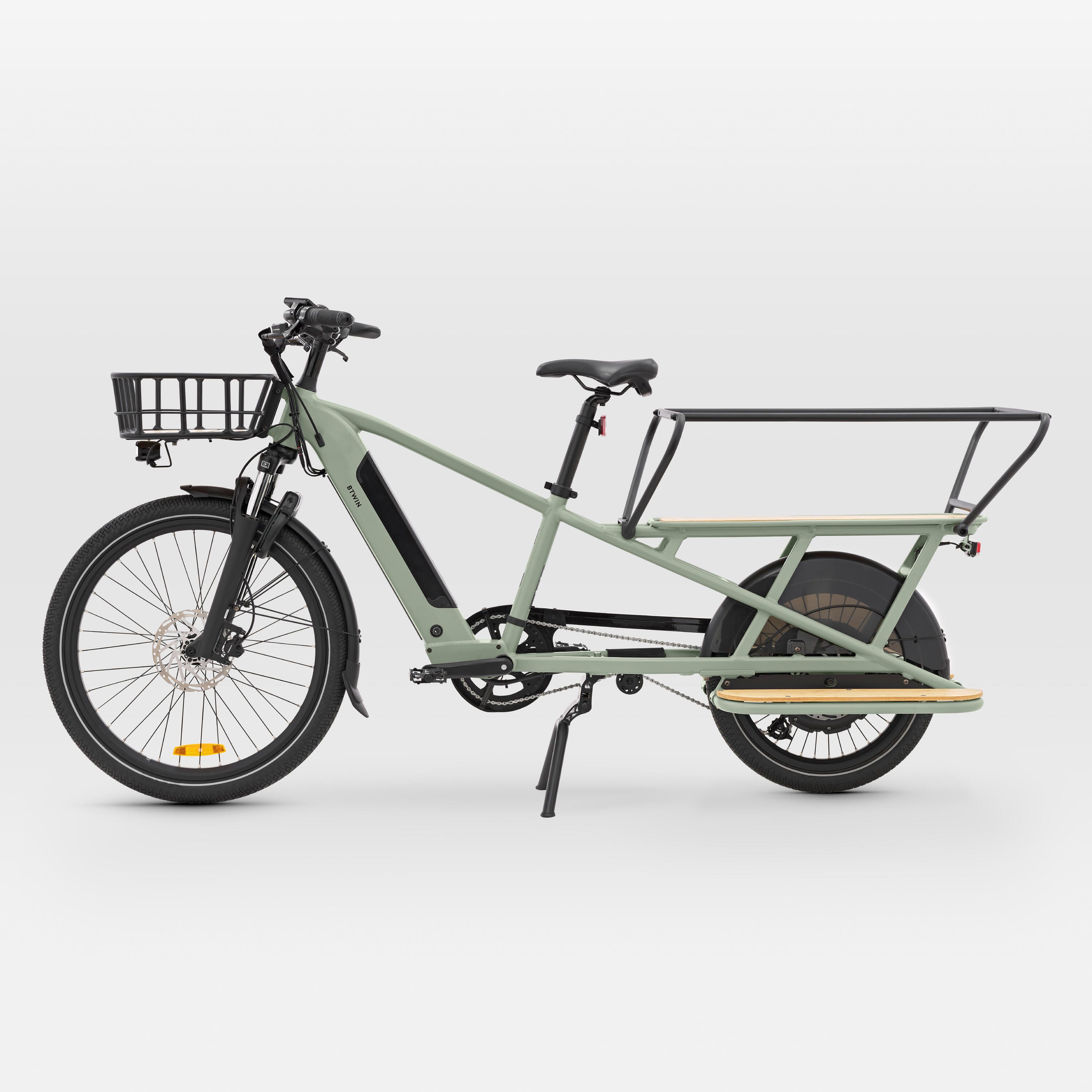 Bicicleta Elétrica de Carga Traseira Longtail R500E Verde Claro 24/36