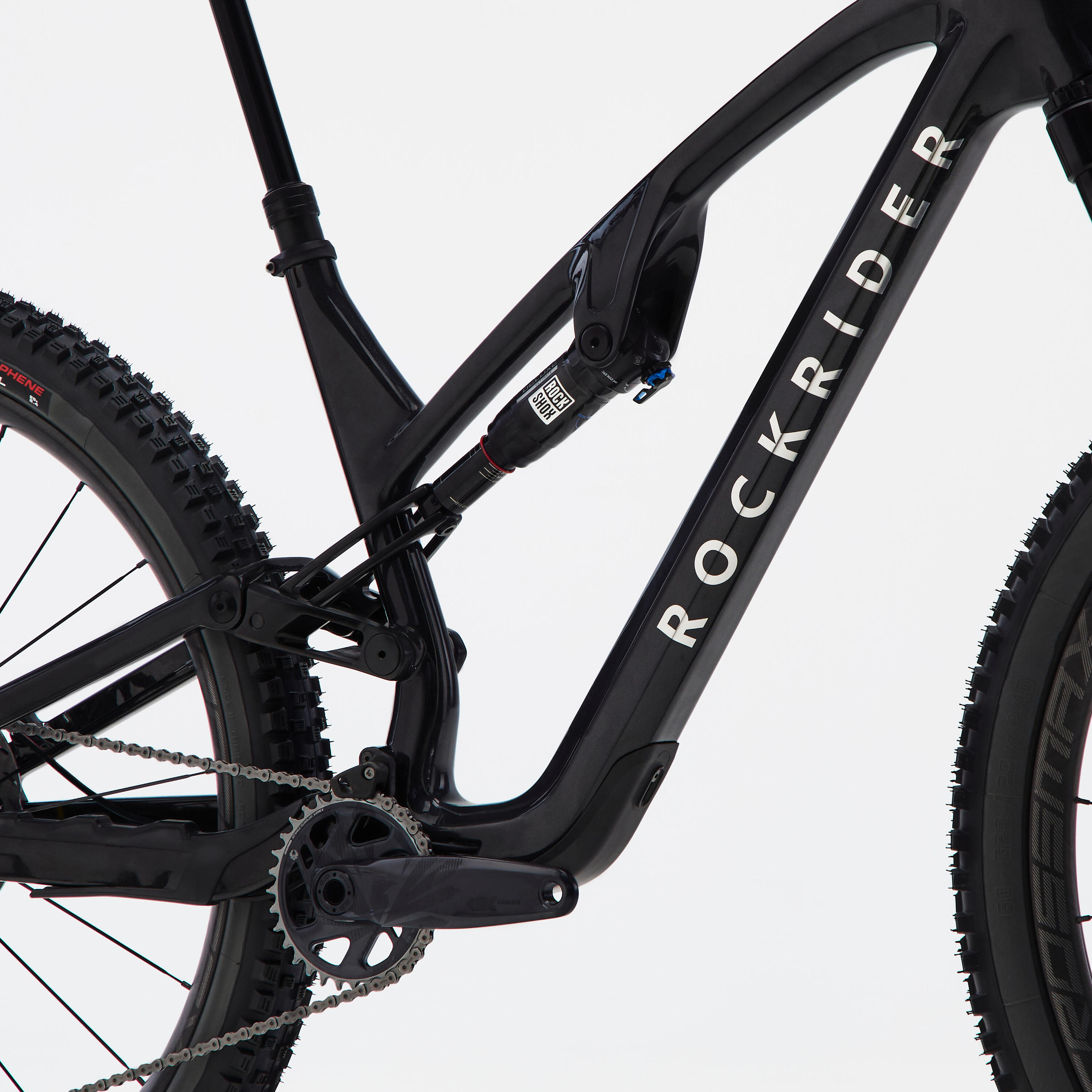 Carbon frame, adjustable suspension mountain bike, black 9/11