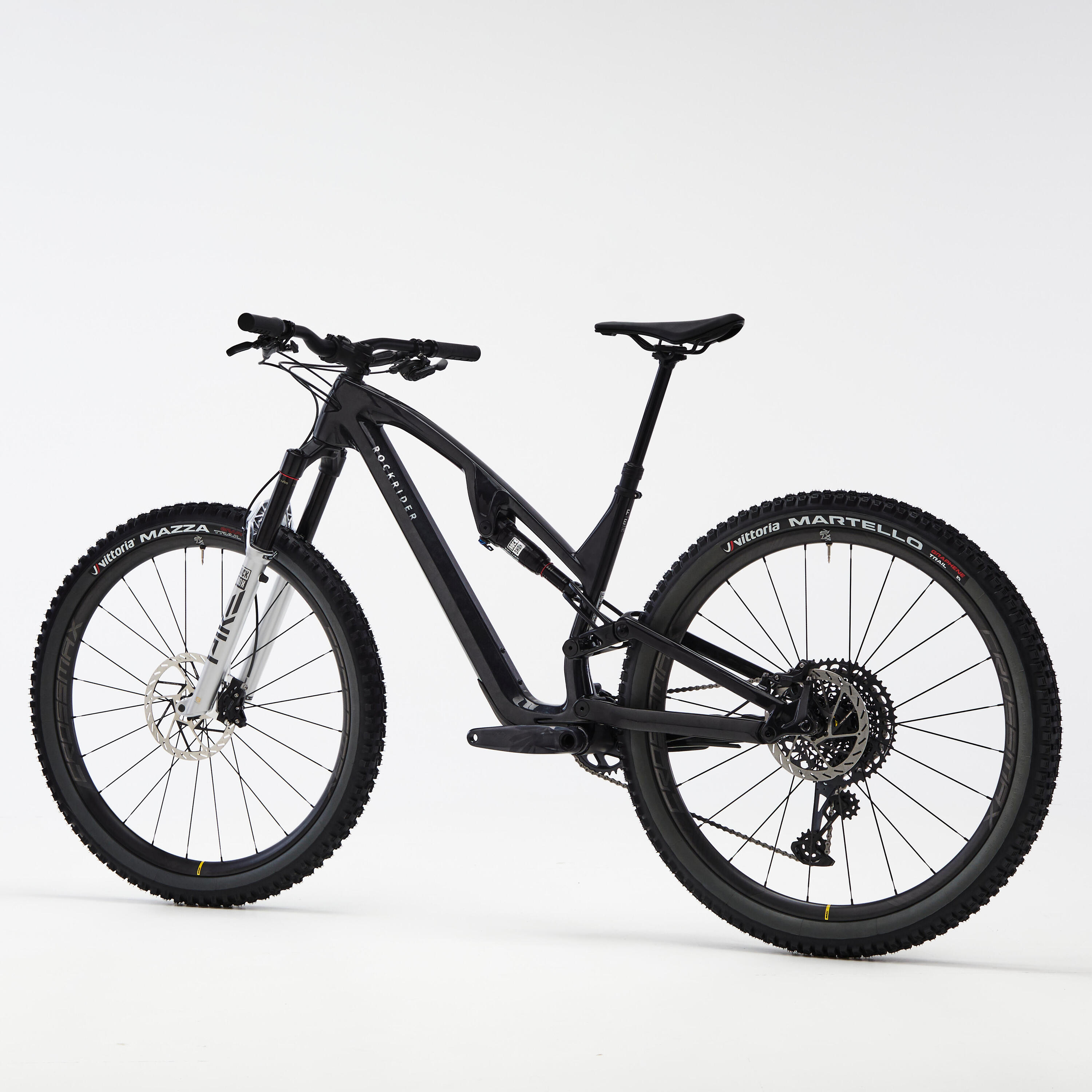 Carbon frame, adjustable suspension mountain bike, black 5/11