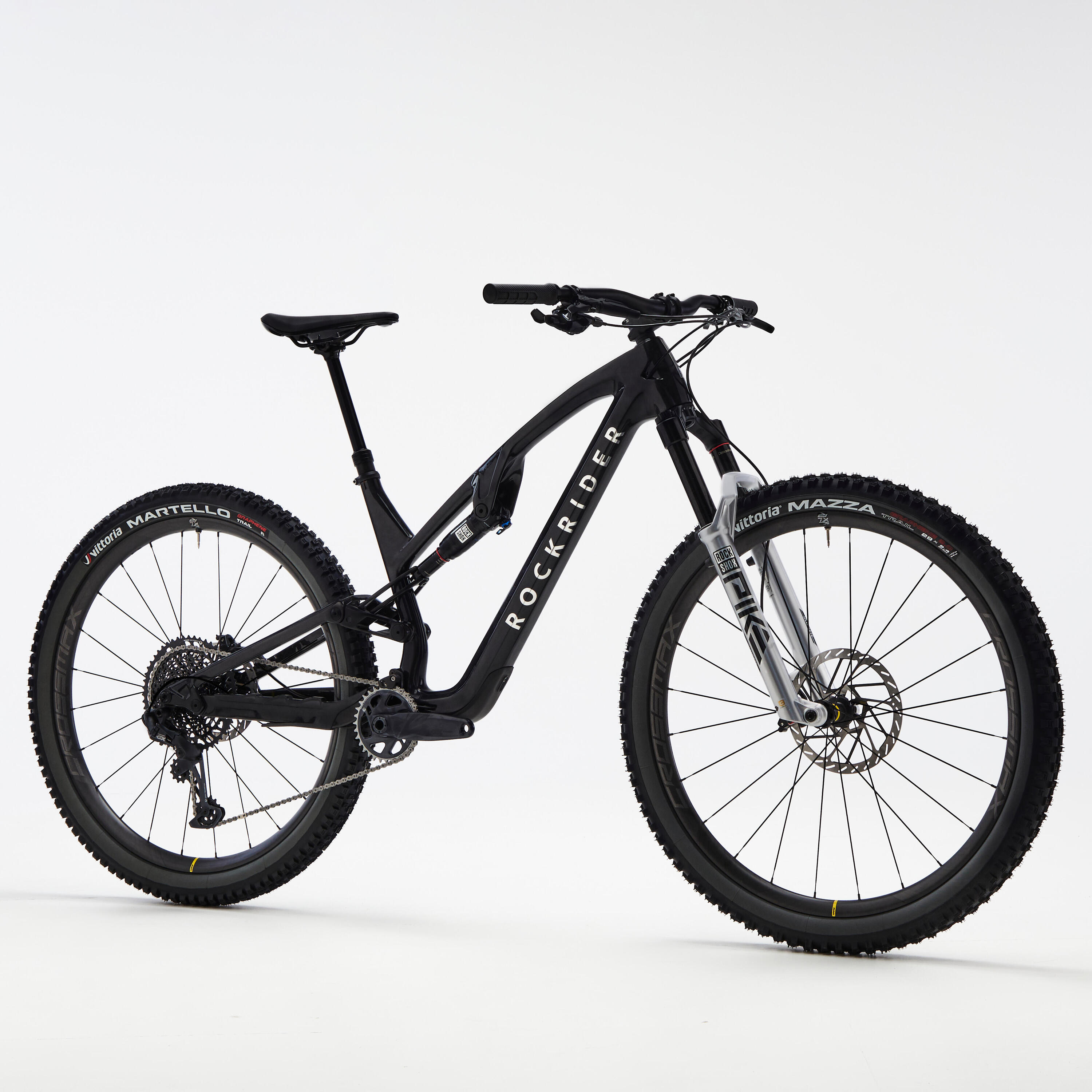 Carbon frame, adjustable suspension mountain bike, black 4/11