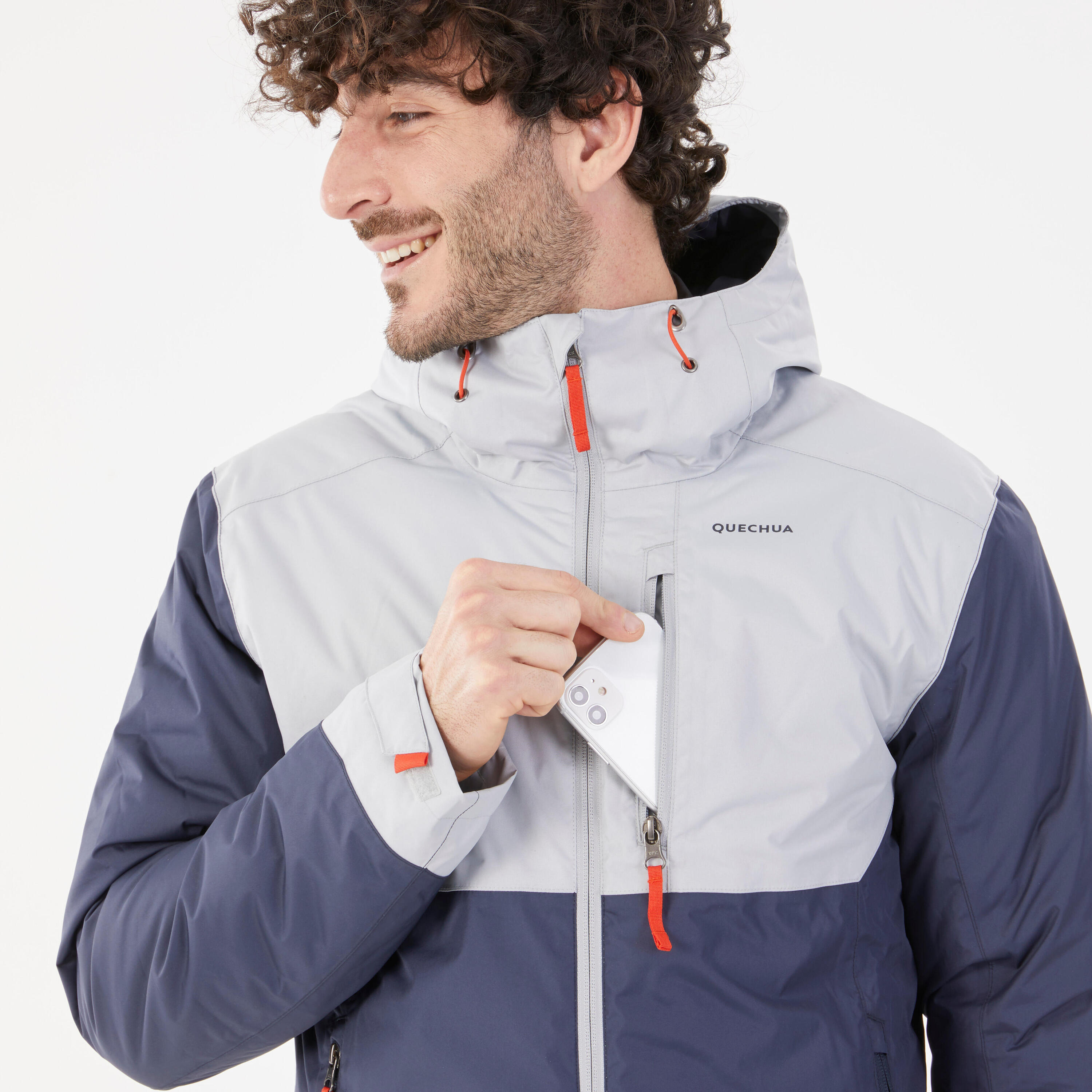 Men’s Waterproof Hiking Jacket -10°C NH500 - Grey 7/8