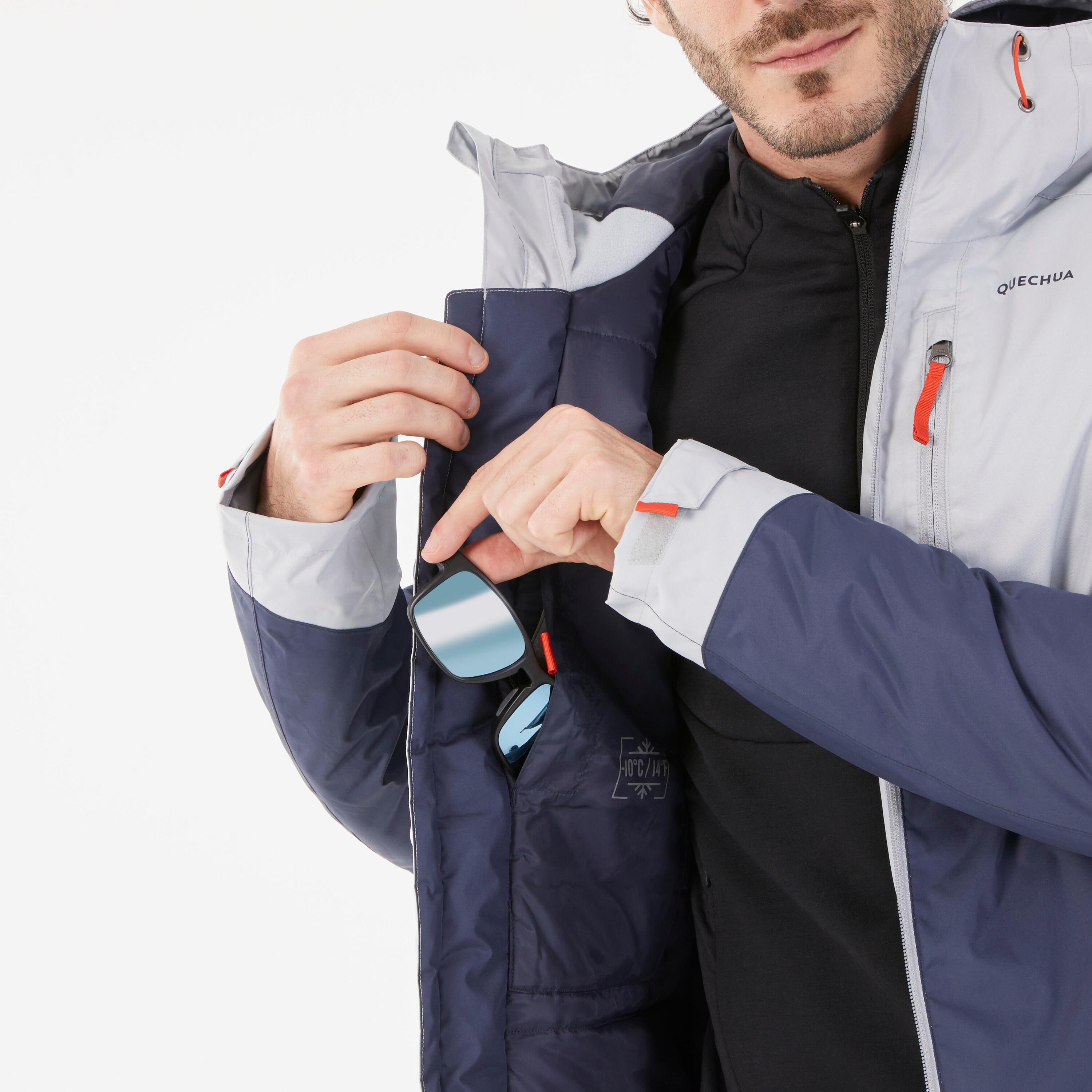 Men’s Waterproof Hiking Jacket -10°C NH500 - Grey 5/8