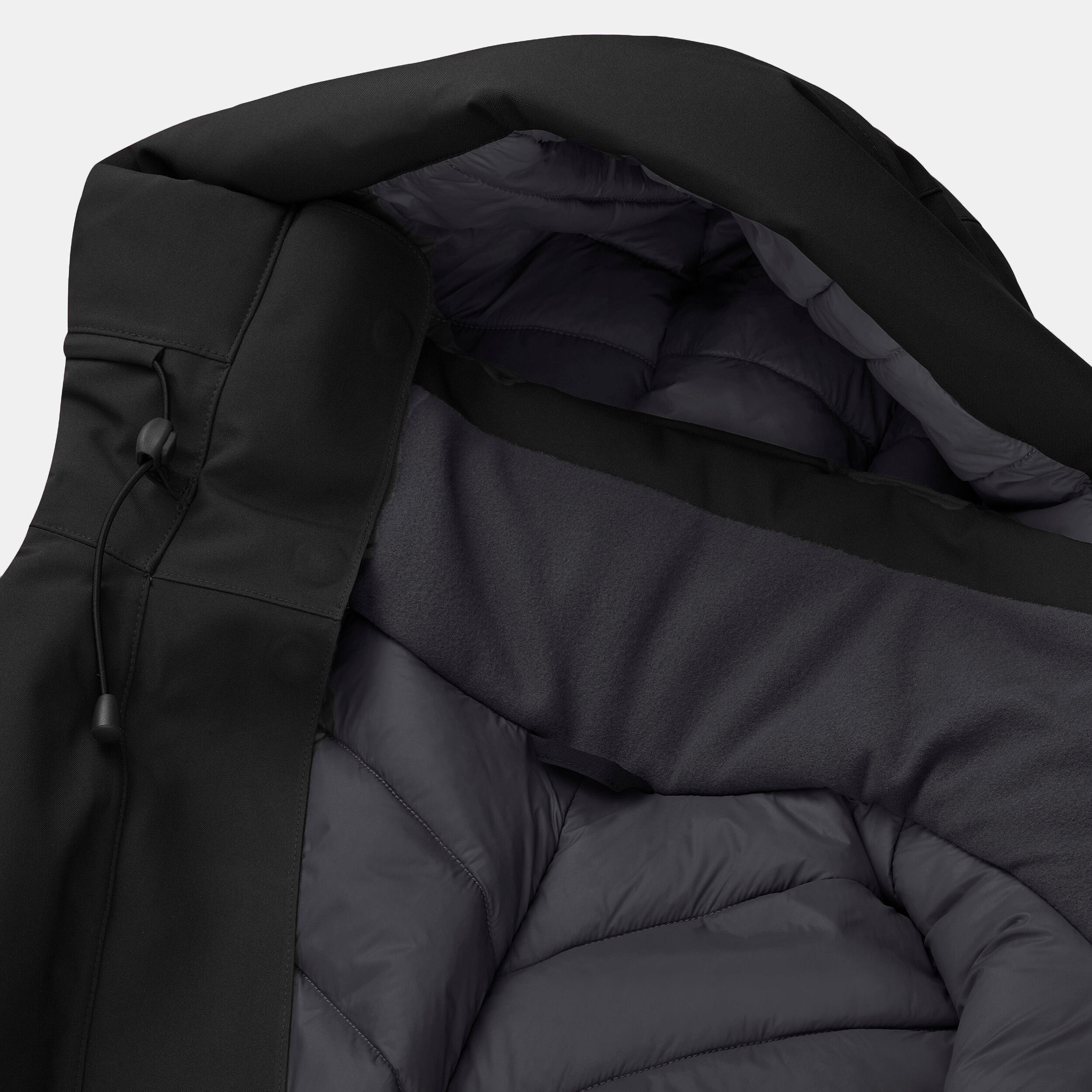 Women Hiking Waterproof Parka Jacket with Hood Warm Upto -10�C, NH500 - Black