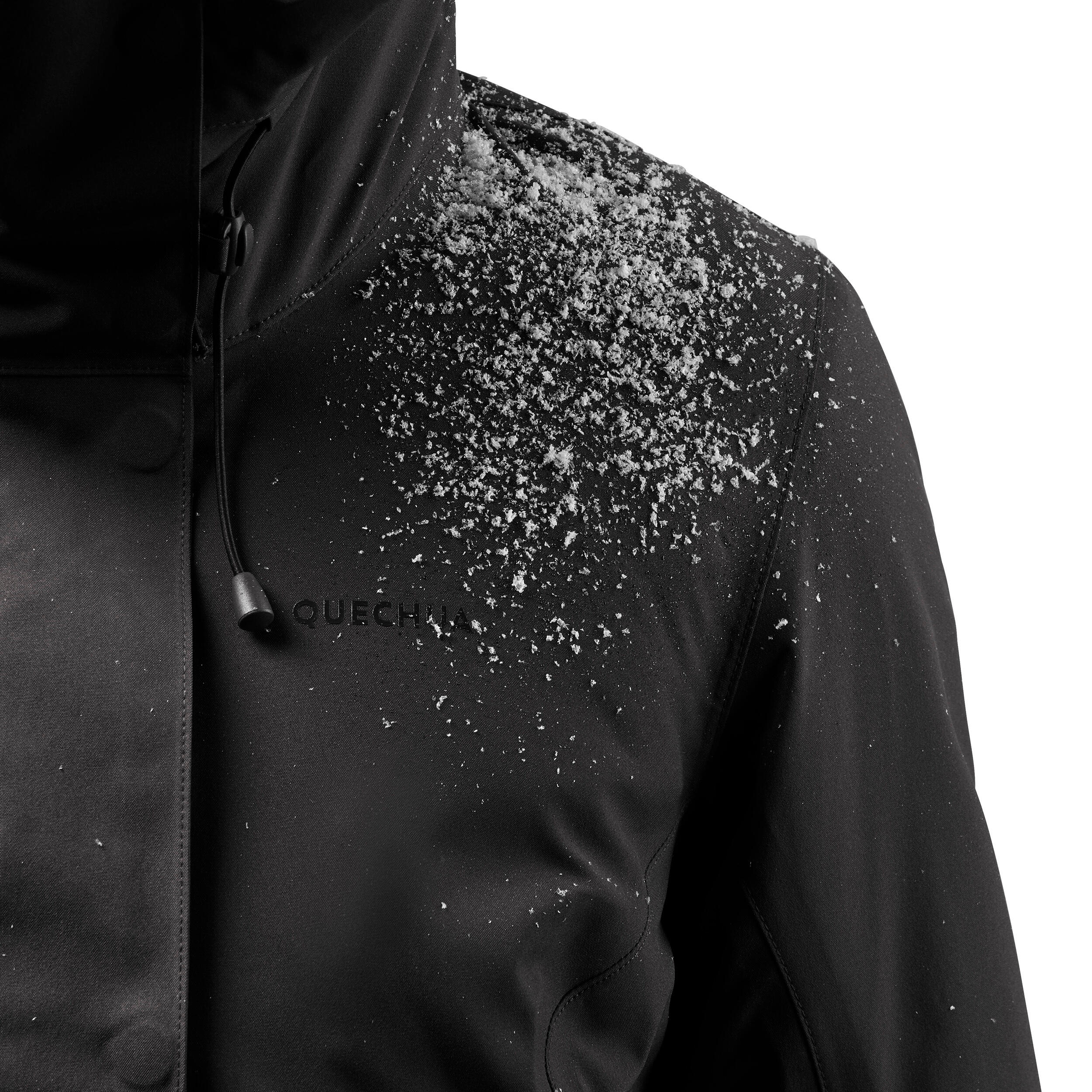 Women Hiking Waterproof Parka Jacket with Hood Warm Upto -10�C, NH500 - Black