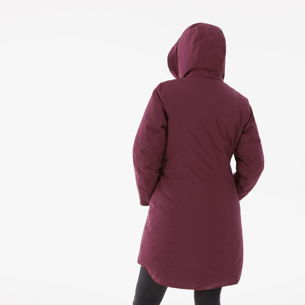 Črna ženska vodoodporna pohodniška jakna NH500 (-10 °C)