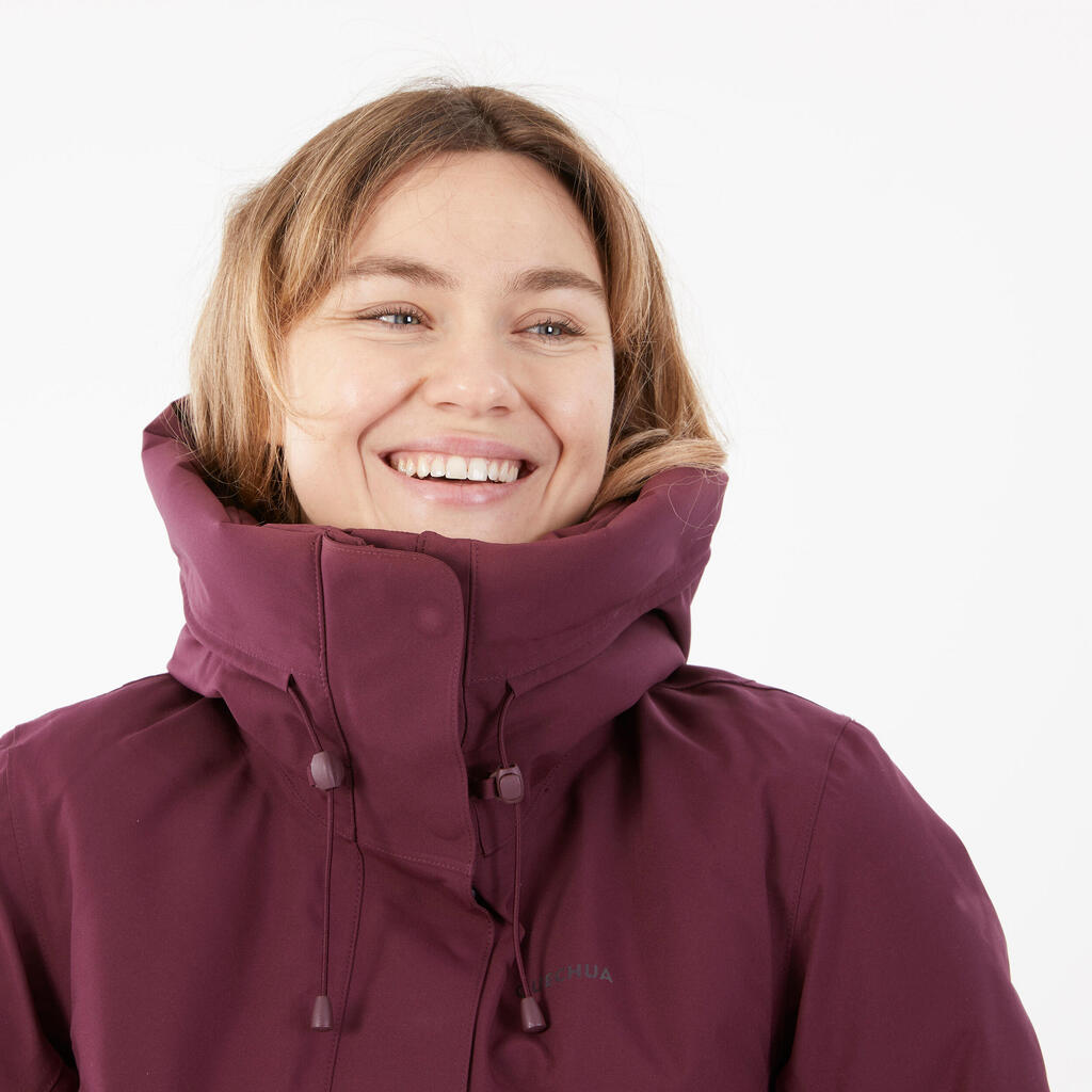 Črna ženska vodoodporna pohodniška jakna NH500 (-10 °C)