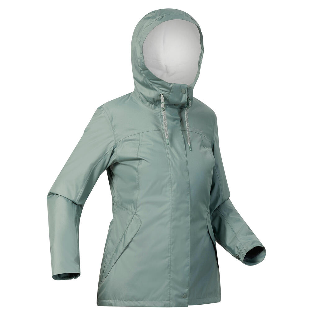 Winterjacke Damen bis -10 °C wasserdicht Winterwandern - SH500 rosa/bordeux