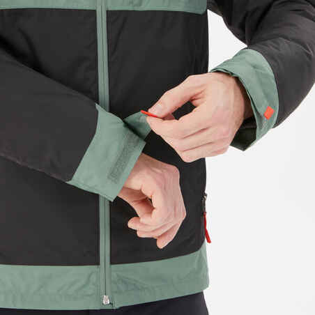 Vyriška neperšlampama žiemos žygių striukė „SH500“, -10 °C temp., žalia ir juoda