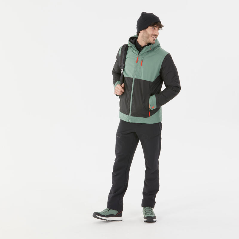 Giacca trekking uomo SH500 verde e nera | -10°C