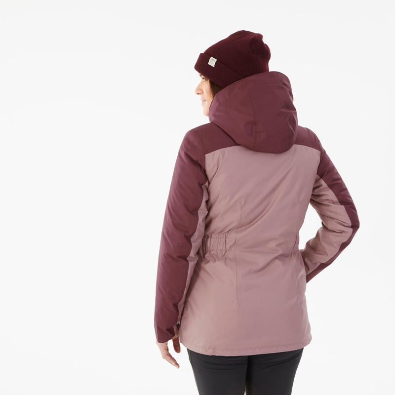 Winterjacke Damen bis -10 °C wasserdicht Winterwandern - SH500 rosa/bordeux