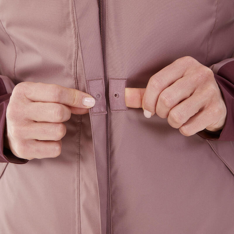 Winterjacke Damen bis -10 °C wasserdicht Winterwandern - SH500 rosa/bordeux