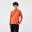 Boys' Long-Sleeved Half-Zip Thermal Tennis T-Shirt - Orange/Terracotta